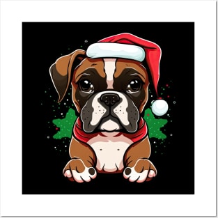 Boxer christmas Posters and Art